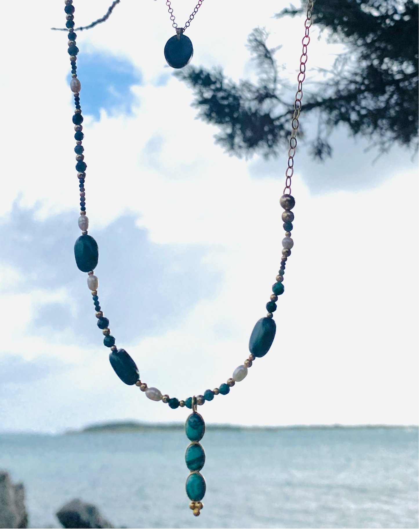 Collier TRIBALI Multirang Vert - Malachite