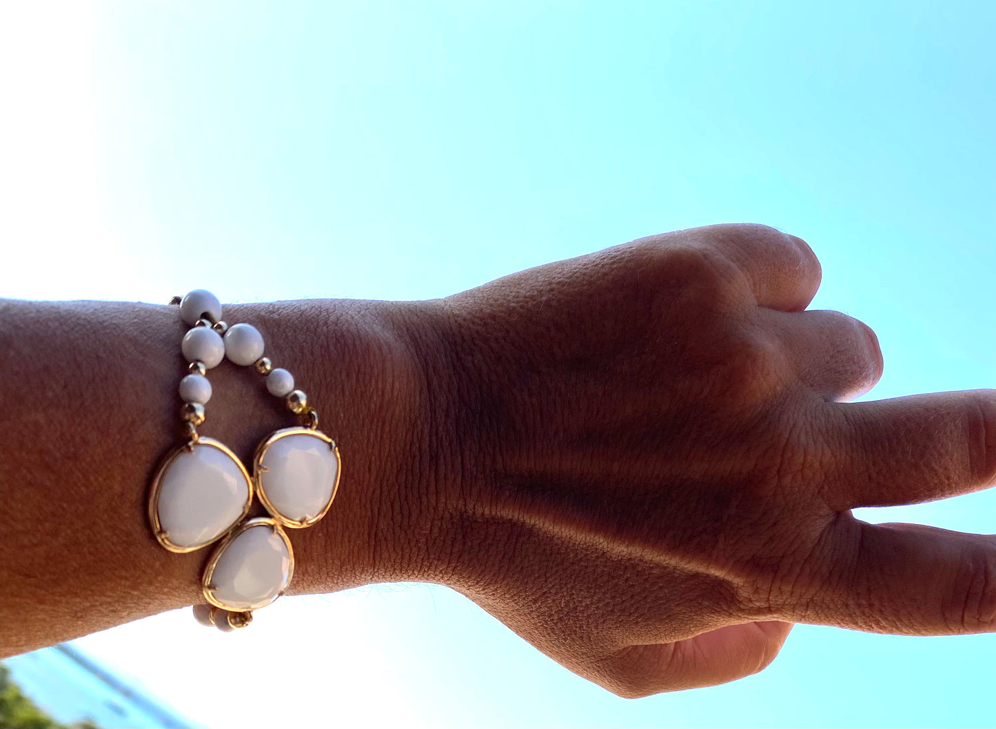 Bracelet FORTUNA DUO Blanc -  Howlite