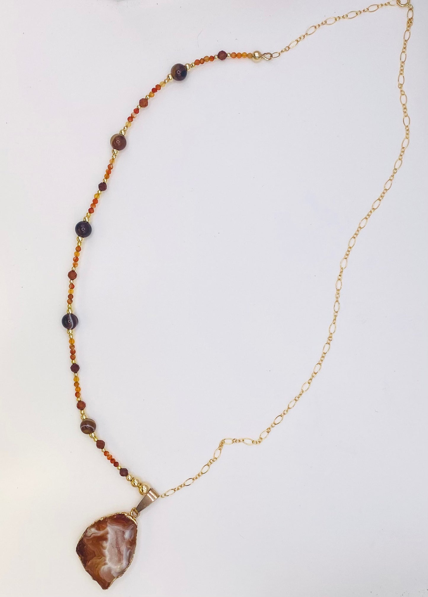 Collier FETTA DI VITA Brun orangé - Agate et Cornaline