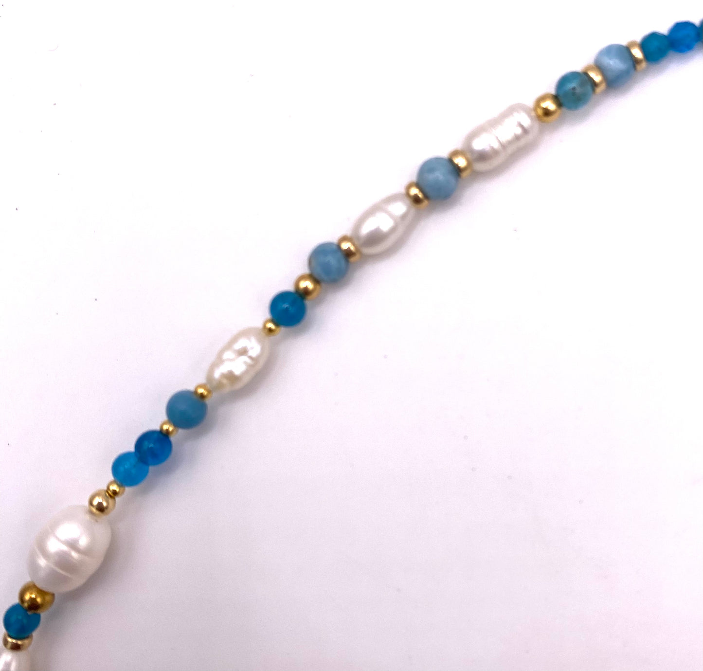 Collier LARMADIMARE Bleu - Keshi et Apatite