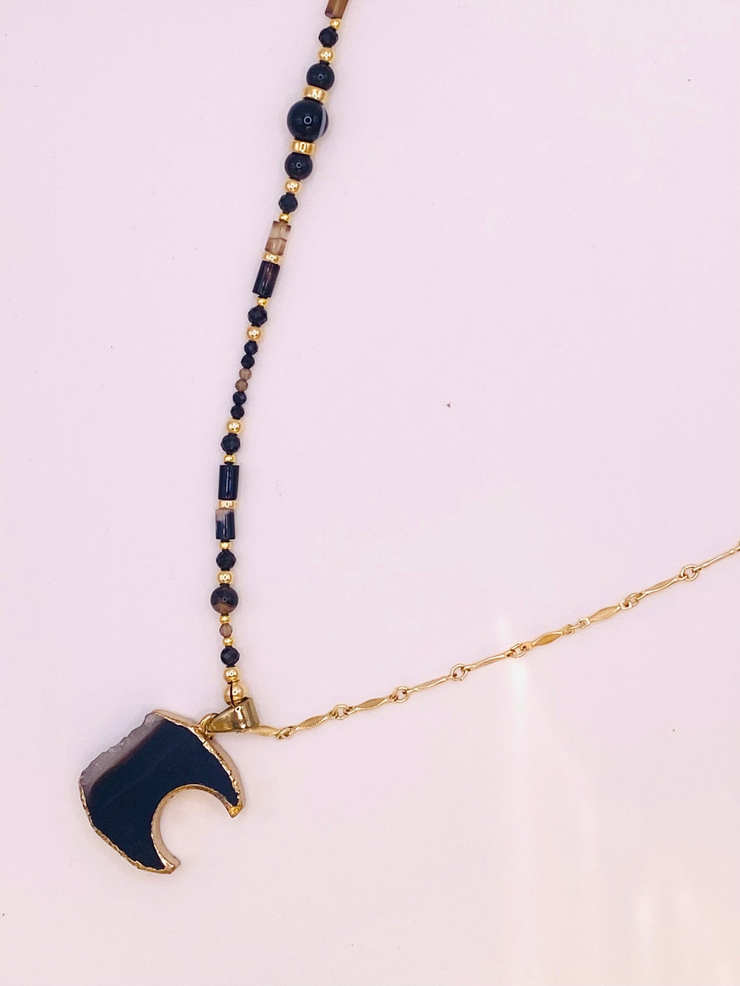 Collier FETTA DI VITA Noir - Agate et Onix