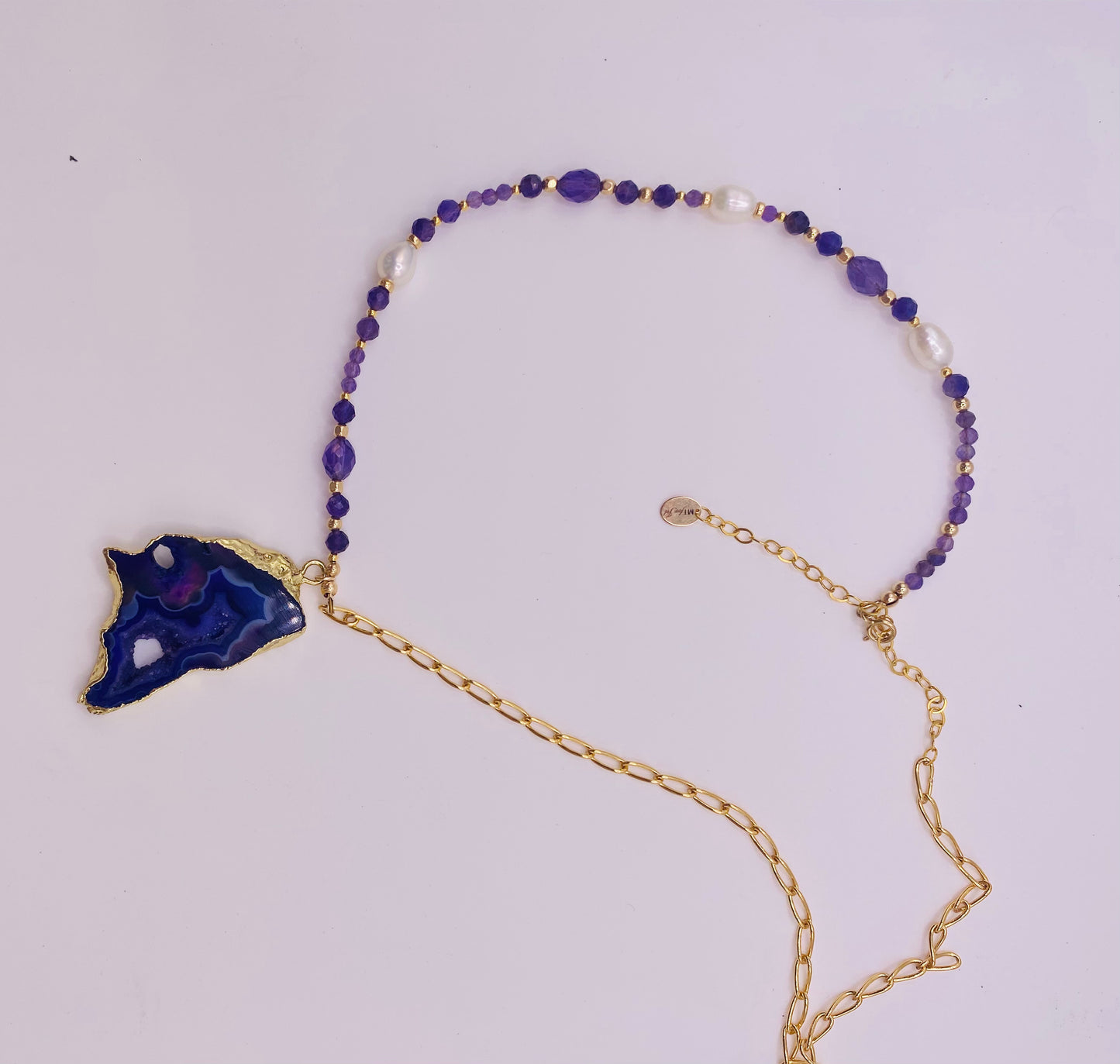 Collier FETTA DI VITA Violet - Agate et Améthyste