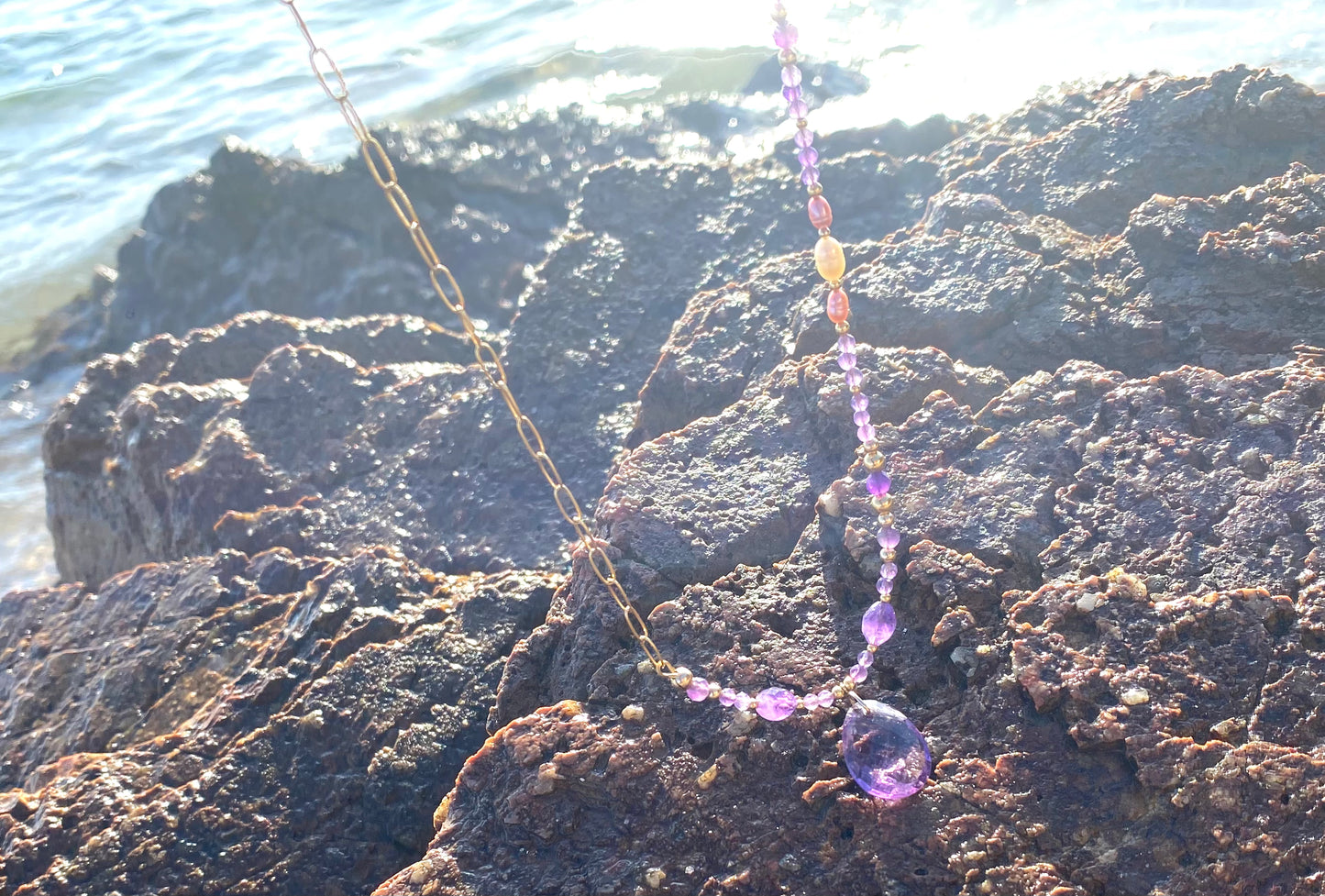 Collier GOCCIA D'ACQUA n°1 Violet - Améthyste