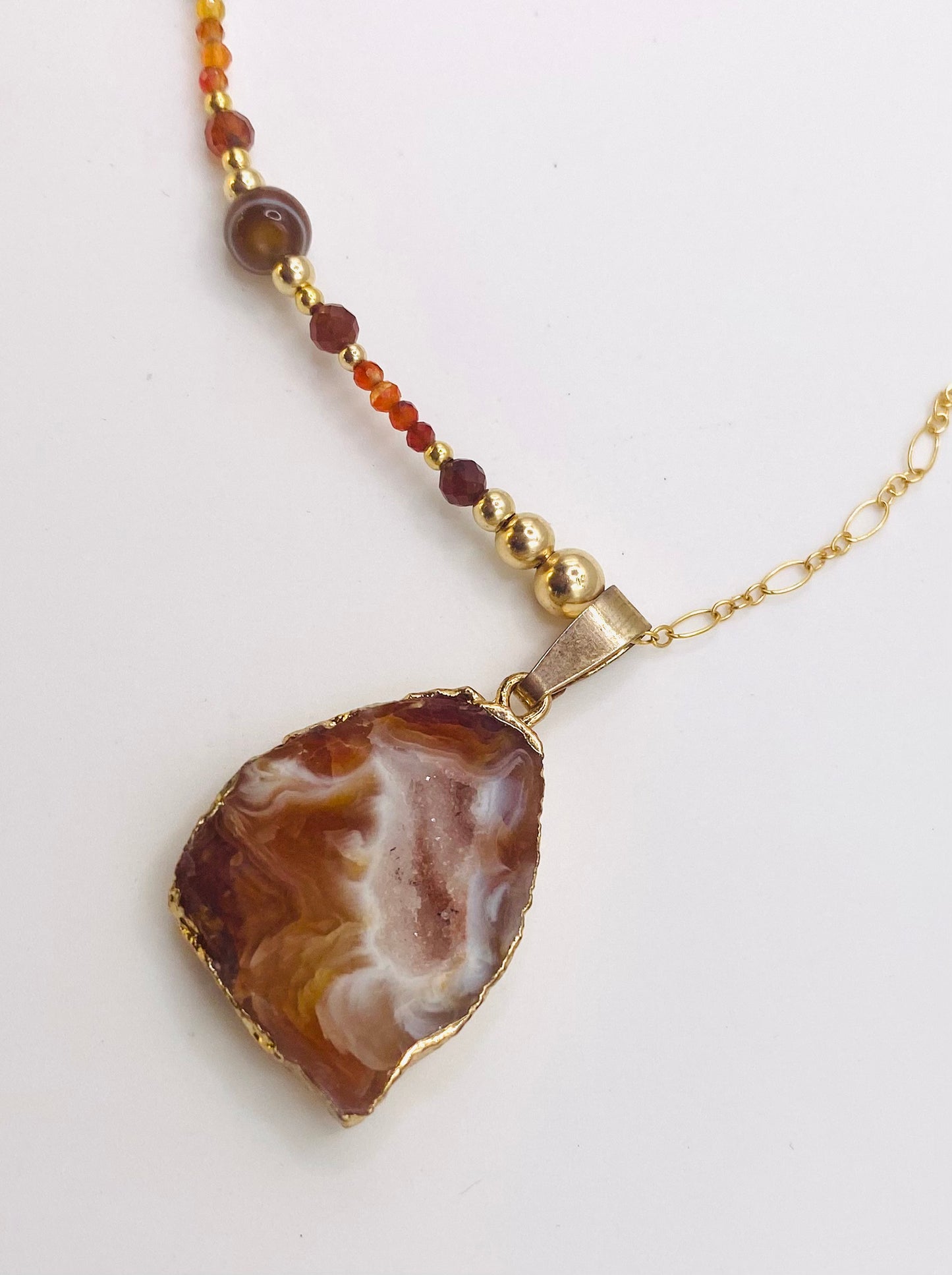 Collier FETTA DI VITA Brun orangé - Agate et Cornaline