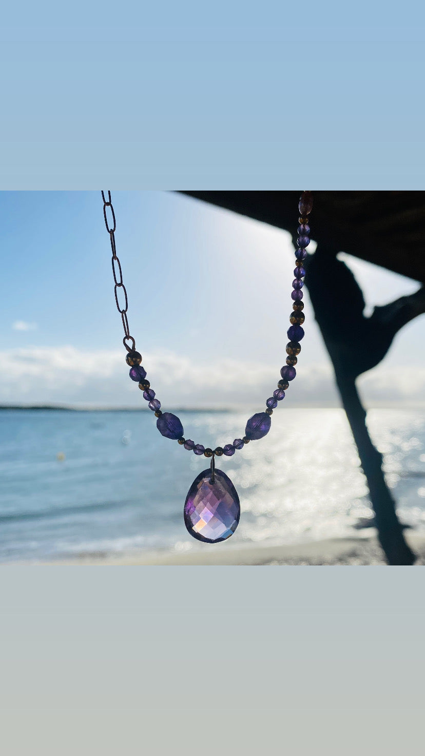 Collier GOCCIA D'ACQUA n°1 Violet - Améthyste