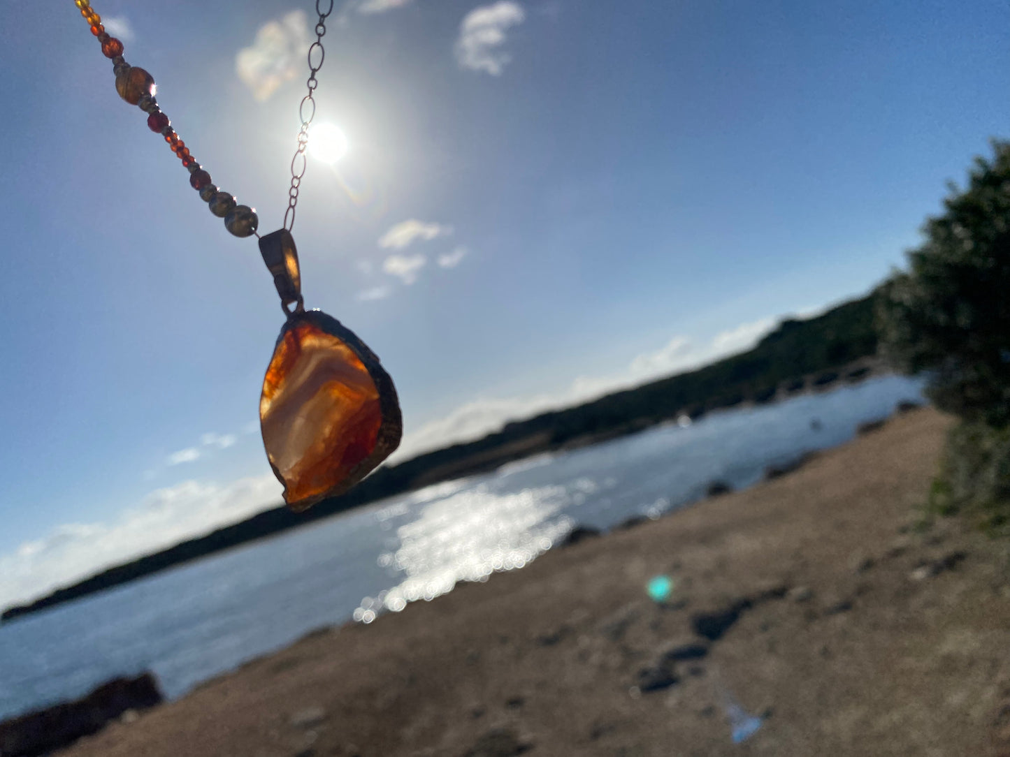 Collier FETTA DI VITA Brun orangé - Agate et Cornaline